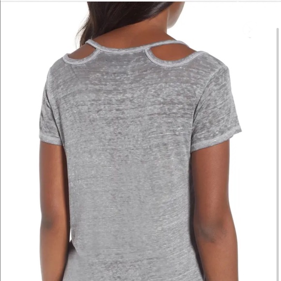 Lucky Brand Journey Burnout Cold Shoulder Tee M - Picture 3 of 8